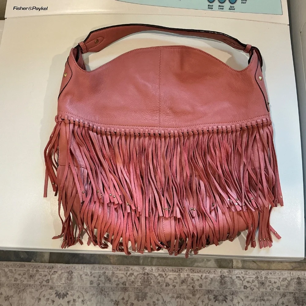 OrYANY Stevie Pink Leather Fringe Conceal Carry Handbag Pristine Condition